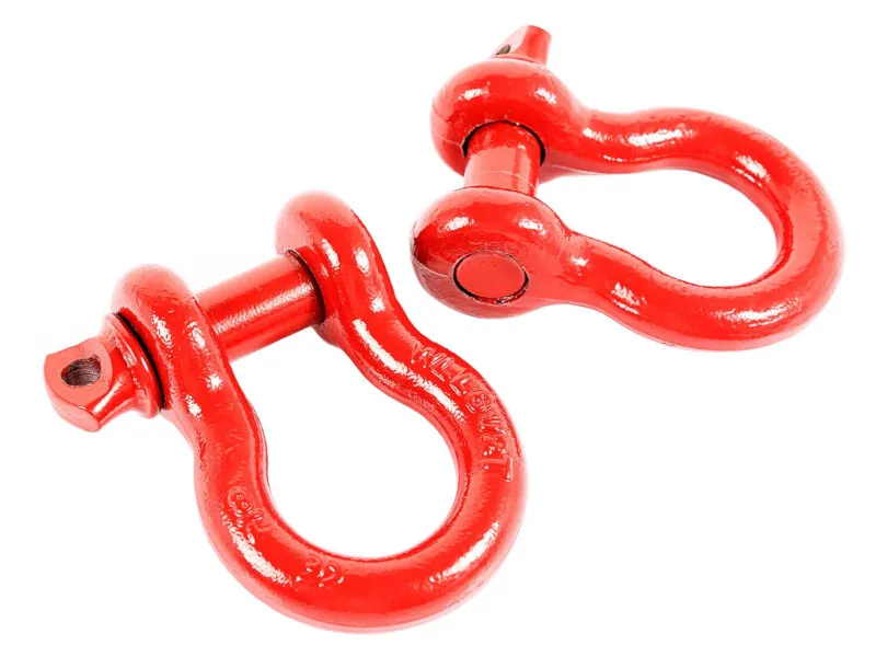 Rugged Ridge Red 7/8 inch D-Ring Shackles Pair | 11235.13