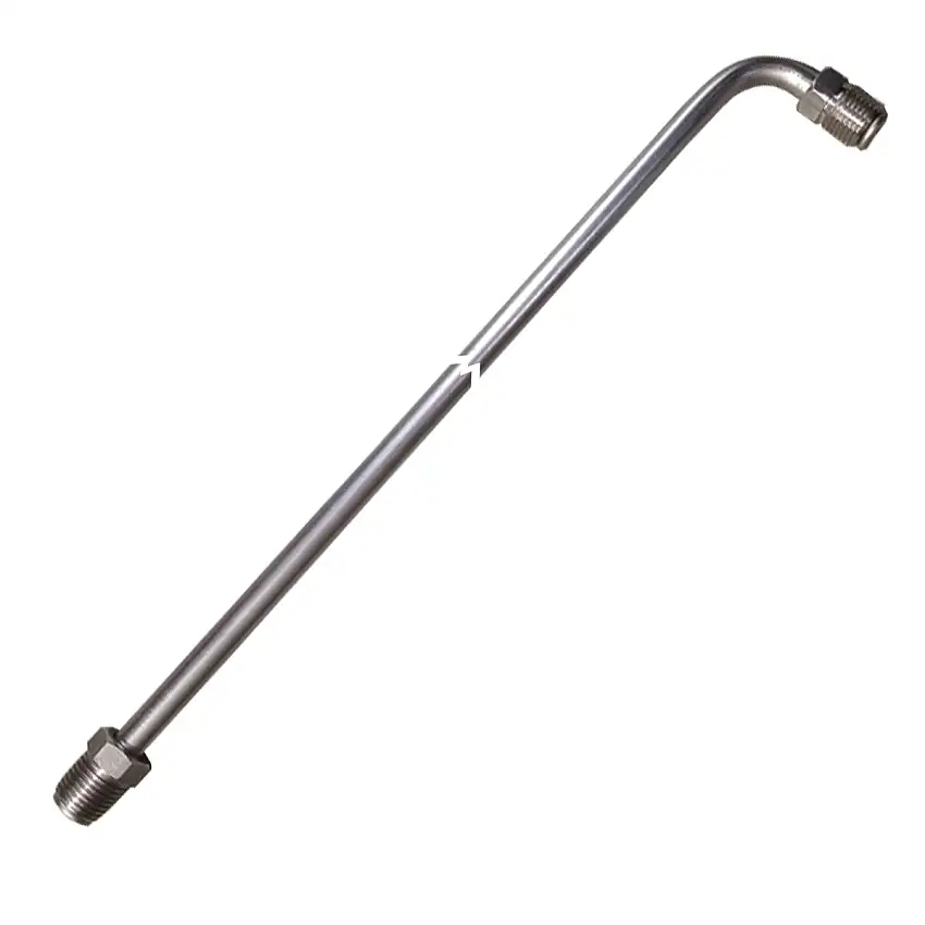 1/4" Tubing 8 Inches Long With 90 Deg Bend One End 7/16-24 Fittings Each End Stainless