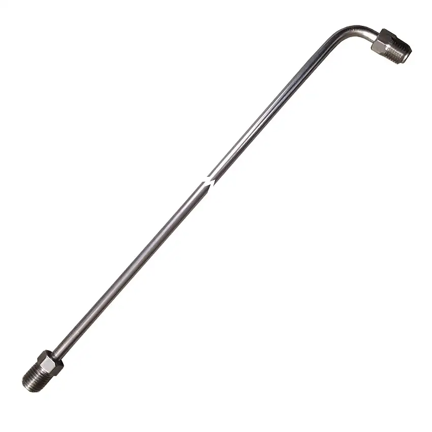 3/16" Tubing 72 Inches Long With 90 Deg Bend One End 3/8-24 Fittings Each End Stainless