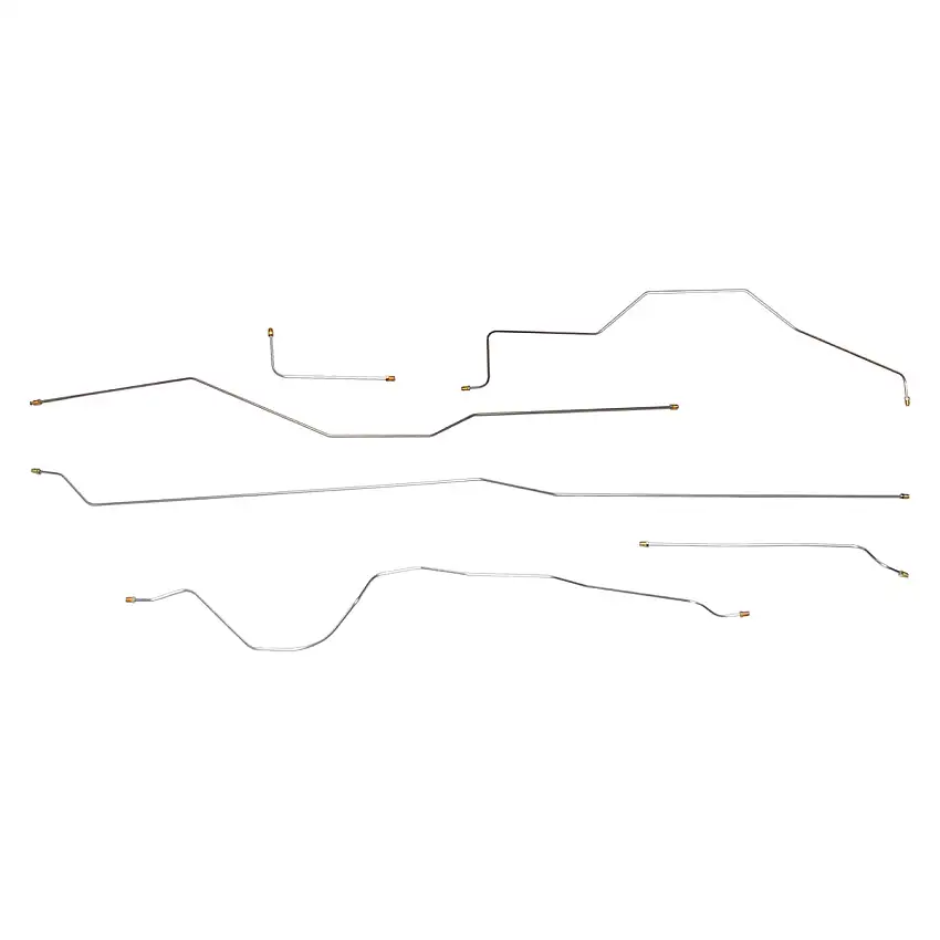 1958-59 Chevrolet GMC Truck Std. Cab Shortbed, 3/16" F to R Line, Manual Drum Brake Line Kit 6pc, Stainless