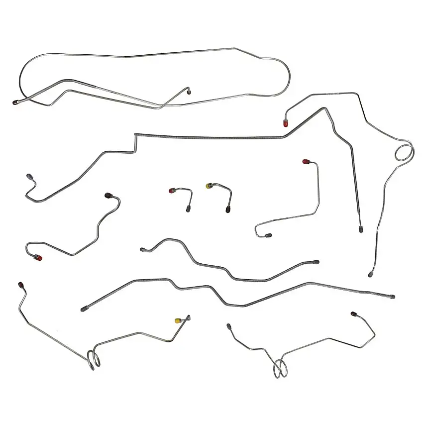 1994-Early 1996 Chevrolet GMC S10 Sonoma 4WD Std. Cab Shortbed (Top of ABS) Power Disc Brake Line Kit 11pc, Stainless