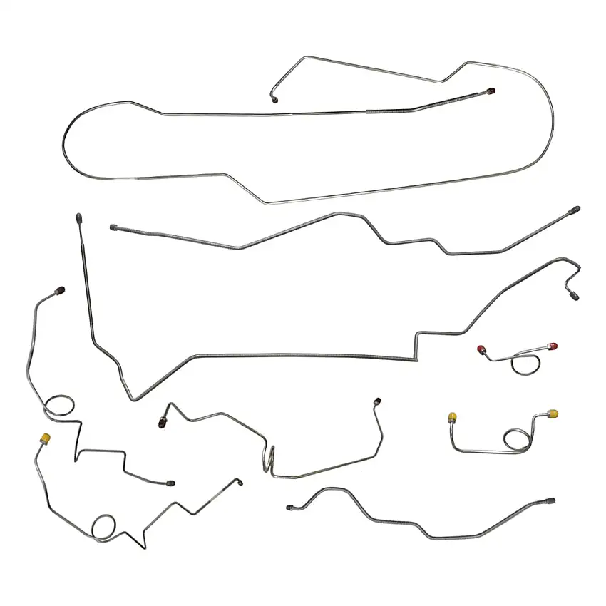 Late 1996-97 Chevrolet GMC S10 Sonoma 4WD Ext. Cab Short Bed (Side of ABS) Power Disc Brake Line Kit 9pc, Stainless