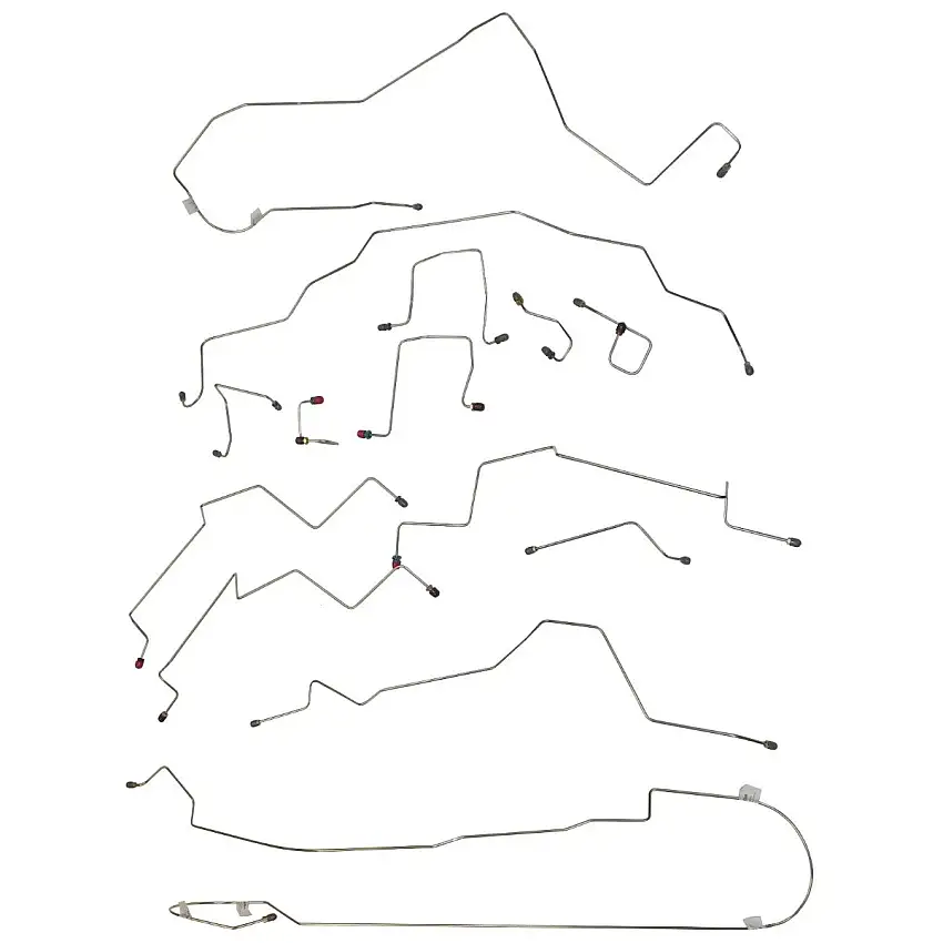 1998-01 Dodge Ram 1500 2500 2wd & 4wd Std Cab Short Bed Four-Wheel Disc & ABS Brake Line Kit 14pc, Stainless