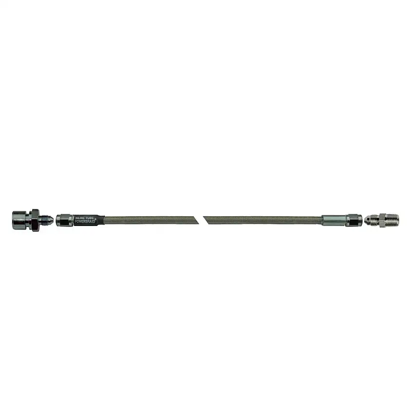 9" Stainless Braided Hose With 1/8" Pipe Male To 3/8-24" Female
