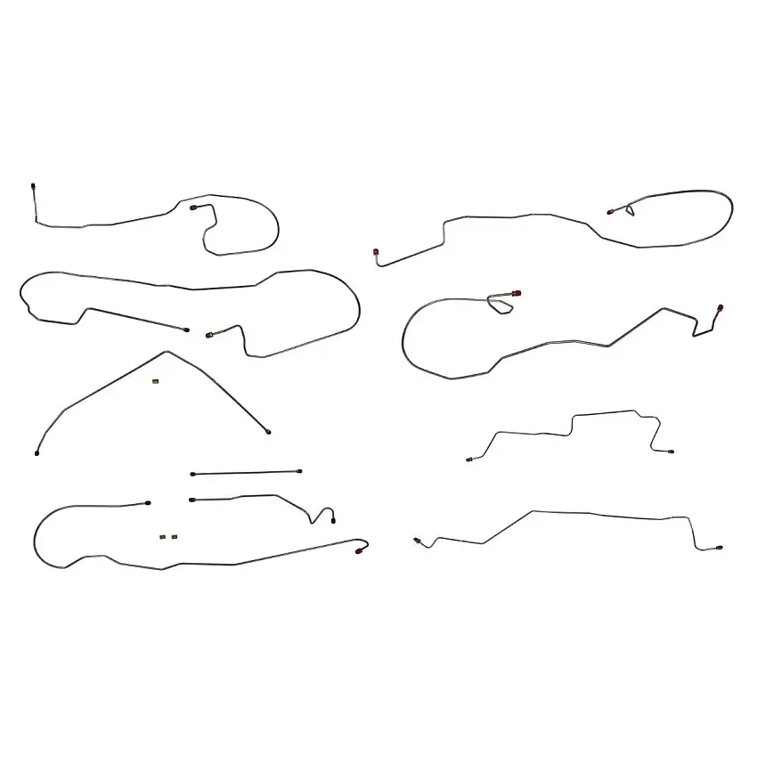 2005-06 (2007 Classic) Chevrolet GMC 1500 (Non-HD) 4WD Std. Cab Short Or Long Bed Rear Drum ABS Complete Brake Line Kit 10pc, Stainless