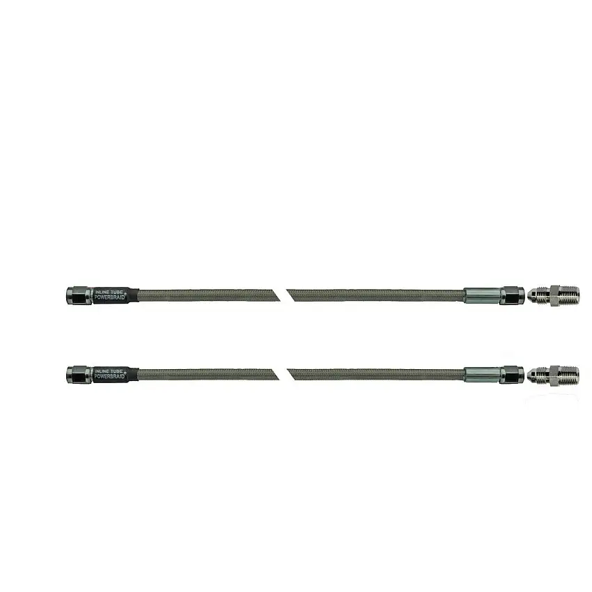 Pair Of Stainless Steel Flex Hose Rear 15" 3an Female to 1/8" Pipe Male