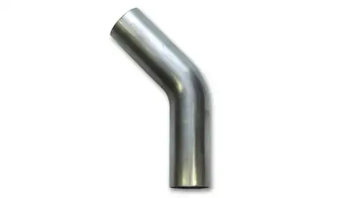 Vibrant 2.5in O.D. T304 SS 45 deg Mandrel Bend 6in x 6in leg lengths 13100