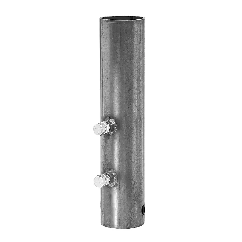 Bulldog Replacement Part, Adjustable Round Gooseneck Coupler Tube, Weld On, 20 in. Length, w/Pin Hole & 2 Set Bolts