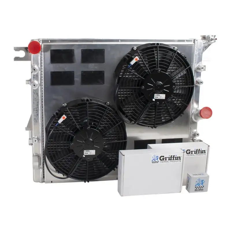 Griffin Radiator & Thermal Products Exact Fit Aluminum Radiator Combo Unit for 07-18 Jeep Wrangler JK 6cyl Engines CU-00152