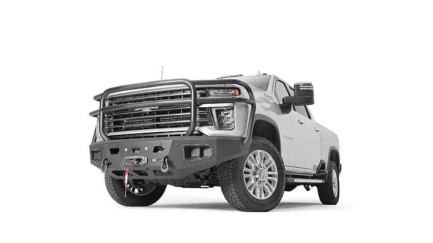 Warn 107005 Ascent HD Winch Bumper Chevy 2500/3500 Black Steel
