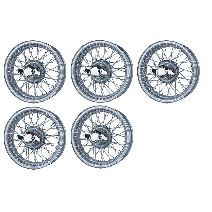 Wire Wheel Conversion Kit, MGB Tube Axle, Painted Wheels, Octagonal Knock-Offs