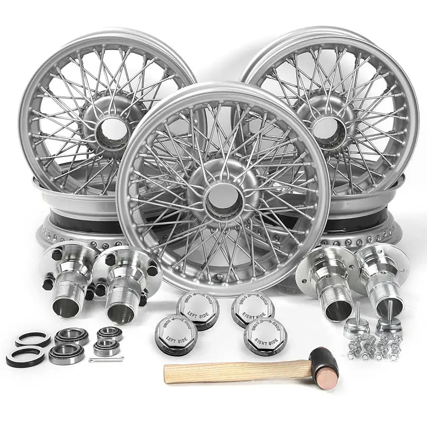Chrome Wire Wheel Conversion Kit, Octagonal Knock-Offs, 15x5"