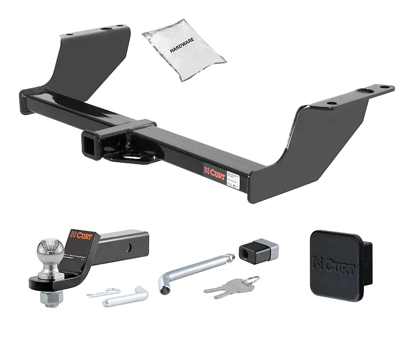 01 - 09 Mazda B2300 01 - 05 models are no drill 1.25in. CURT Trailer Hitch + Ball Mount + Cover + Lock Kit by CURT HWA1778