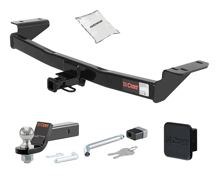 11 - 15 KIA Sportage Excluding SX models 1.25in. CURT Trailer Hitch + Ball Mount + Cover + Lock Kit by CURT HWA1638