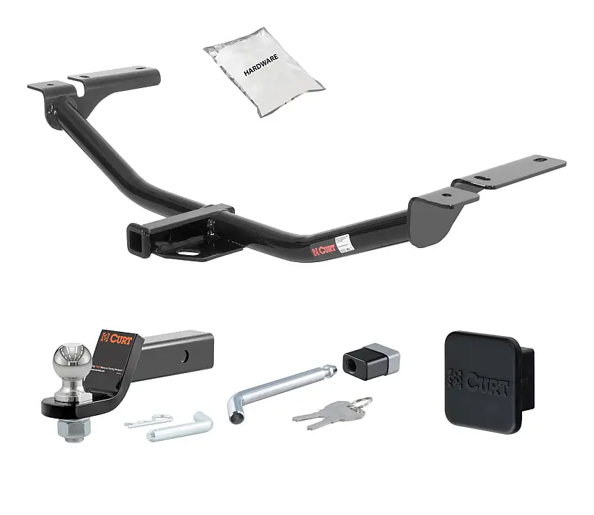 07 - 14 Ford Edge Excluding EcoBoost 1.25in. CURT Trailer Hitch + Ball Mount + Cover + Lock Kit by CURT HWA810