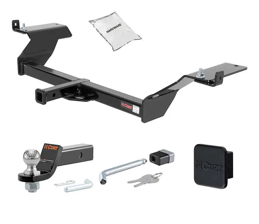 00 - 05 Pontiac Bonneville Excluding SLE 1.25in. CURT Trailer Hitch + Ball Mount + Cover + Lock Kit by CURT HWA2118