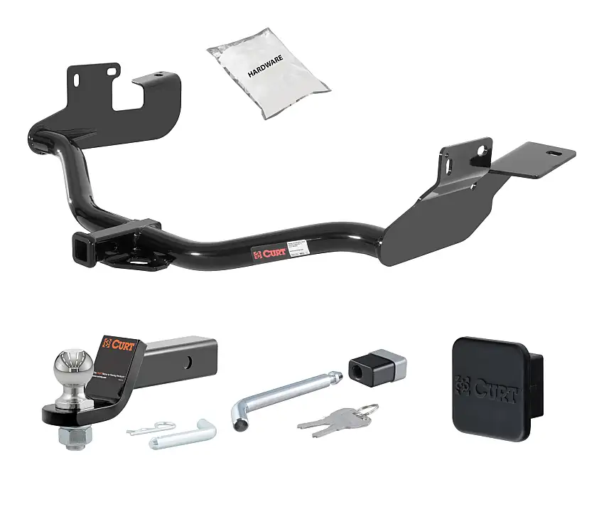 05 - 06 Mazda Tribute Without factory 1-1/4" receiver hitch 1.25in. CURT Trailer Hitch + Ball Mount + Cover + Lock Kit by CURT HWA1824