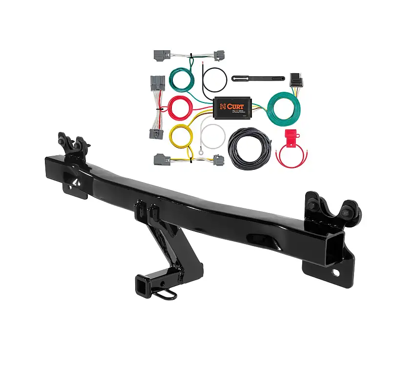 09 - 16 Volvo XC70 Curt 1-1/4", Class 2 Trailer Tow Hitch + 4-flat Wiring Kit 12066