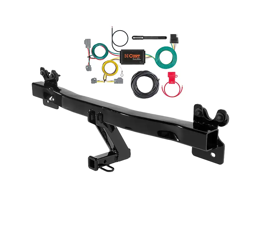 08 - 10 Volvo V70 Curt 1-1/4", Class 2 Trailer Tow Hitch + 4-flat Wiring Kit 12066