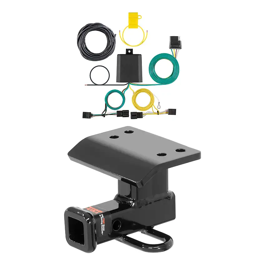 12 - 17 Volkswagen Tiguan Curt 1-1/4", Class 2 Trailer Tow Hitch + 4-flat Wiring Kit 12097