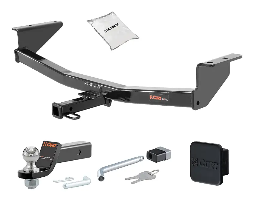08 - 20 Nissan Rogue Excluding Krom 1.25in. CURT Trailer Hitch + Ball Mount + Cover + Lock Kit by CURT HWA2065