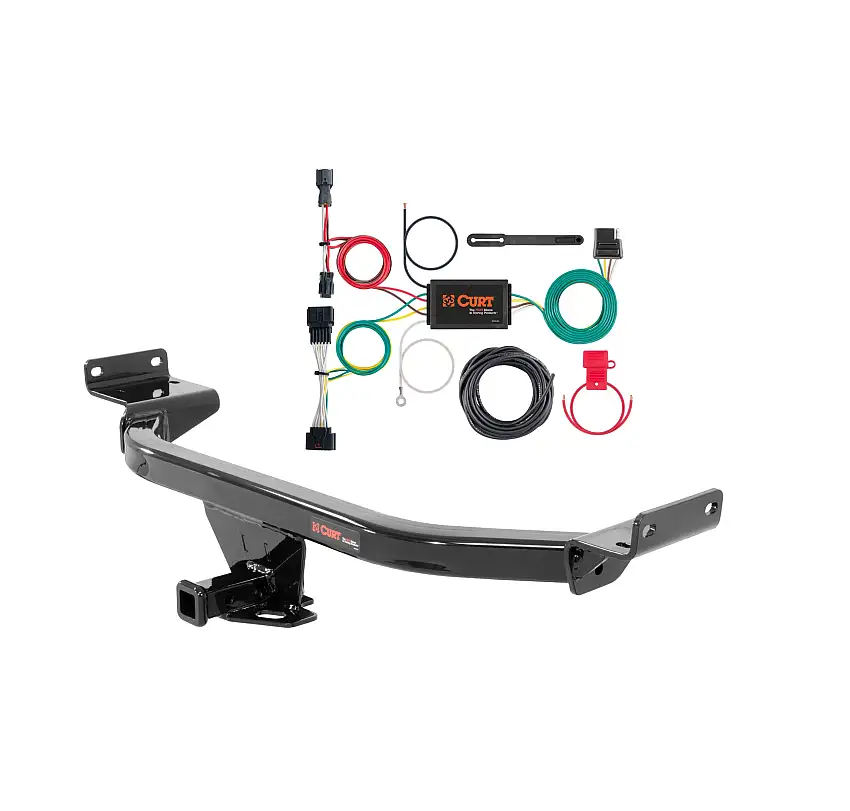 17 - 22 Kia Sportage Curt 1-1/4", Class 2 Trailer Tow Hitch + 4-flat Wiring Kit 12158