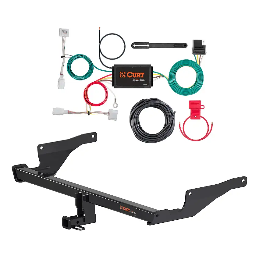 17 - 21 Mazda CX-5 Curt 1-1/4", Class 2 Trailer Tow Hitch + 4-flat Wiring Kit 12170
