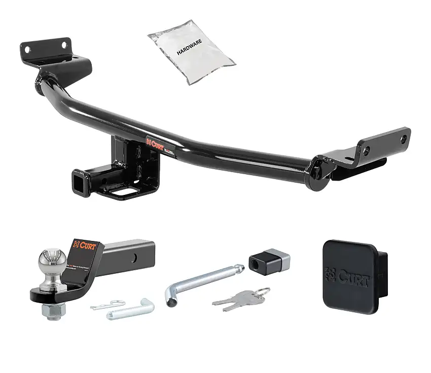 16 - 21 Hyundai Tucson Excluding Night 1.25in. CURT Trailer Hitch + Ball Mount + Cover + Lock Kit by CURT HWA1456