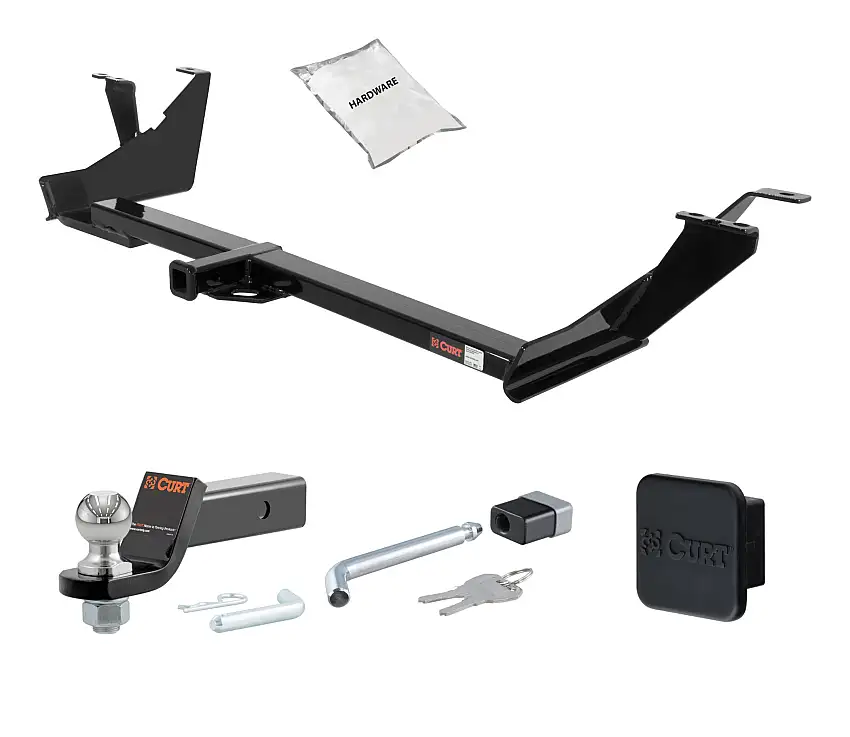 04 - 07 Chrysler Town & Country With Stow 'n Go 1.25in. CURT Trailer Hitch + Ball Mount + Cover + Lock Kit by CURT HWA650