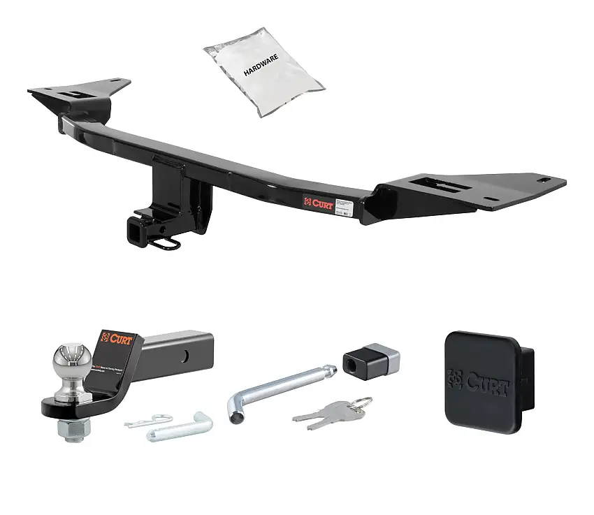 10 - 19 Ford Taurus Sedan 1.25in. CURT Trailer Hitch + Ball Mount + Cover + Lock Kit by CURT HWA981