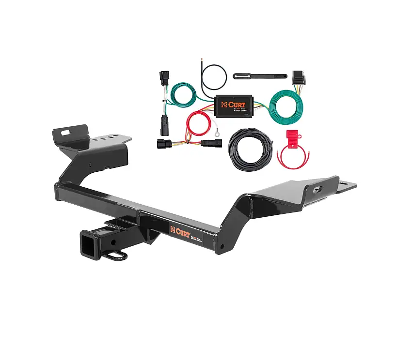 17 - 18 Ford Escape Excluding SE models Curt 2", Class 3 Trailer Tow Hitch + 4-flat Wiring Kit 13186