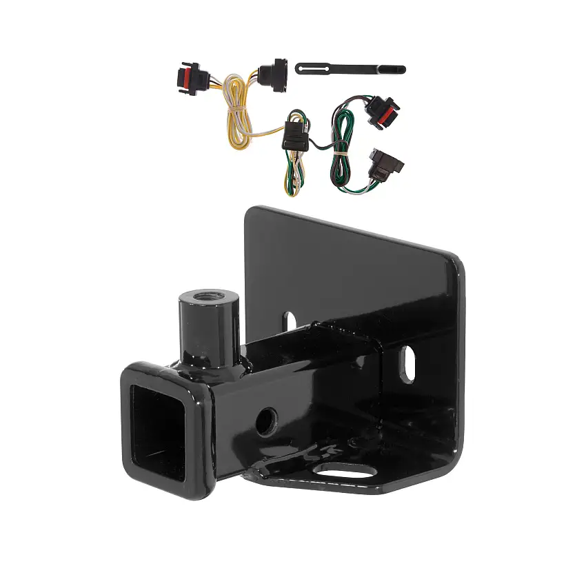 06 - 09 Mitsubishi Raider Curt 2", Class 3 Trailer Tow Hitch + 4-flat Wiring Kit 13229-1