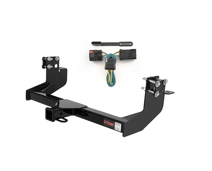 03 - 06 Dodge Sprinter 3500 118" and 140" WB with single rear wheels, 158" WB Curt 2", Class 3 Trailer Tow Hitch + 4-flat Wiring Kit 13250