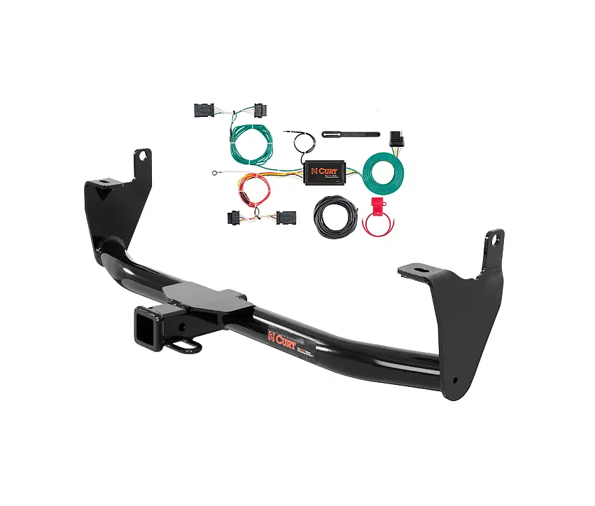 16 - 18 Fiat 500X Excluding Trekking Curt 2", Class 3 Trailer Tow Hitch + 4-flat Wiring Kit 13271