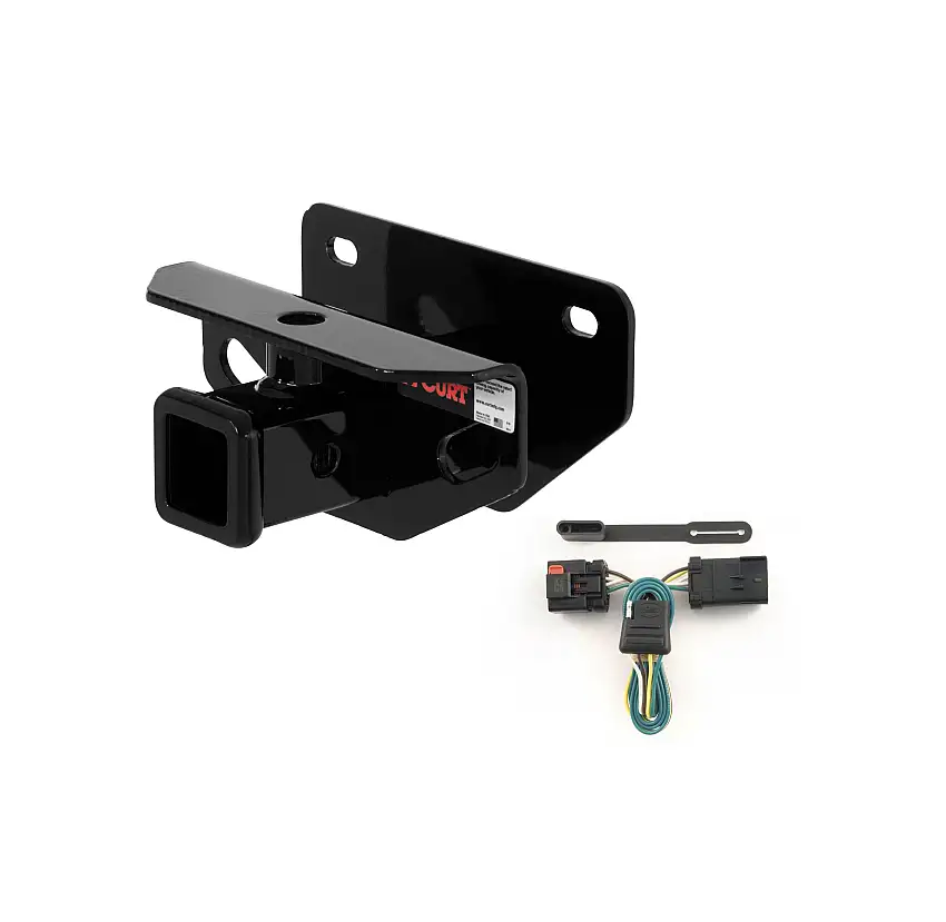 03 - 10 Dodge Ram 1500 Excluding factory receiver Curt 2", Class 3 Trailer Tow Hitch + 4-flat Wiring Kit 13333