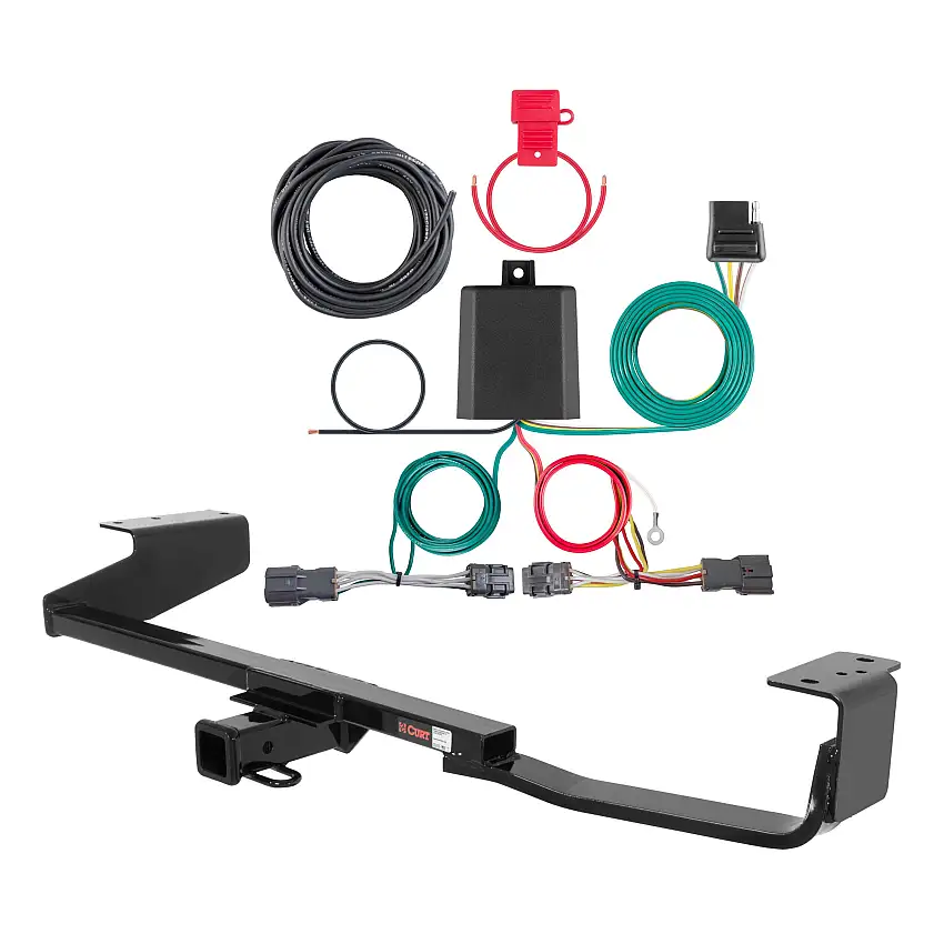07 - 10 Kia Sedona 114" WB Curt 2", Class 3 Trailer Tow Hitch + 4-flat Wiring Kit 13349
