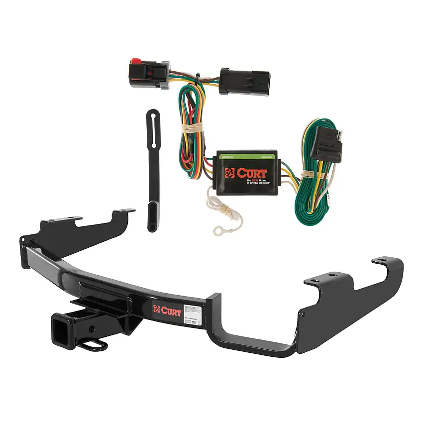 01 - 03 Chrysler Town & Country Excluding Stow 'n Go Curt 2", Class 3 Trailer Tow Hitch + 4-flat Wiring Kit 13362