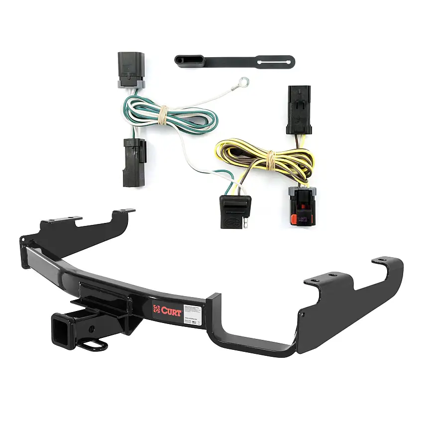 04 - 07 Chrysler Town & Country Excluding Stow 'n Go Curt 2", Class 3 Trailer Tow Hitch + 4-flat Wiring Kit 13362