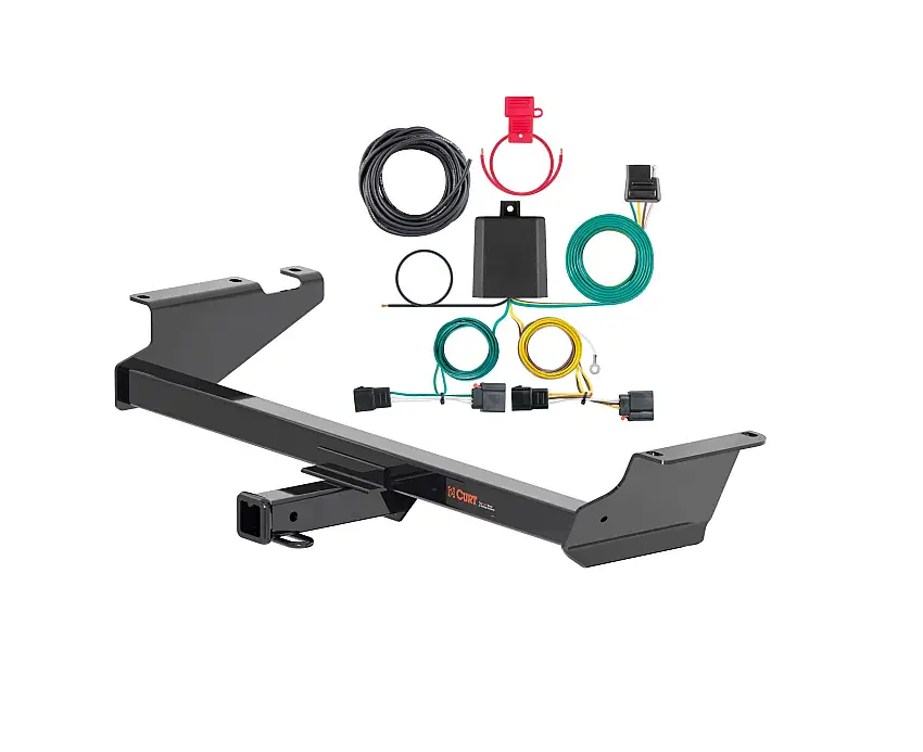 08 - 10 Dodge Grand Caravan Curt 2", Class 3 Trailer Tow Hitch + 4-flat Wiring Kit 13364