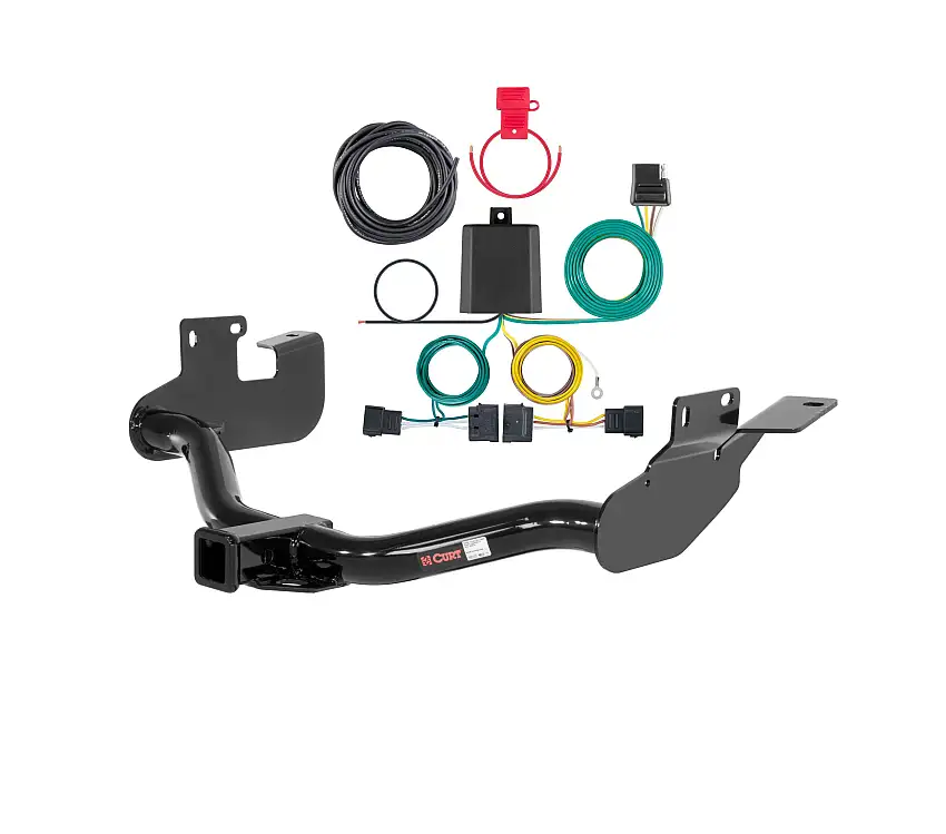 08 - 11 Ford Escape With factory 1-1/4" receiver hitch Curt 2", Class 3 Trailer Tow Hitch + 4-flat Wiring Kit 13651