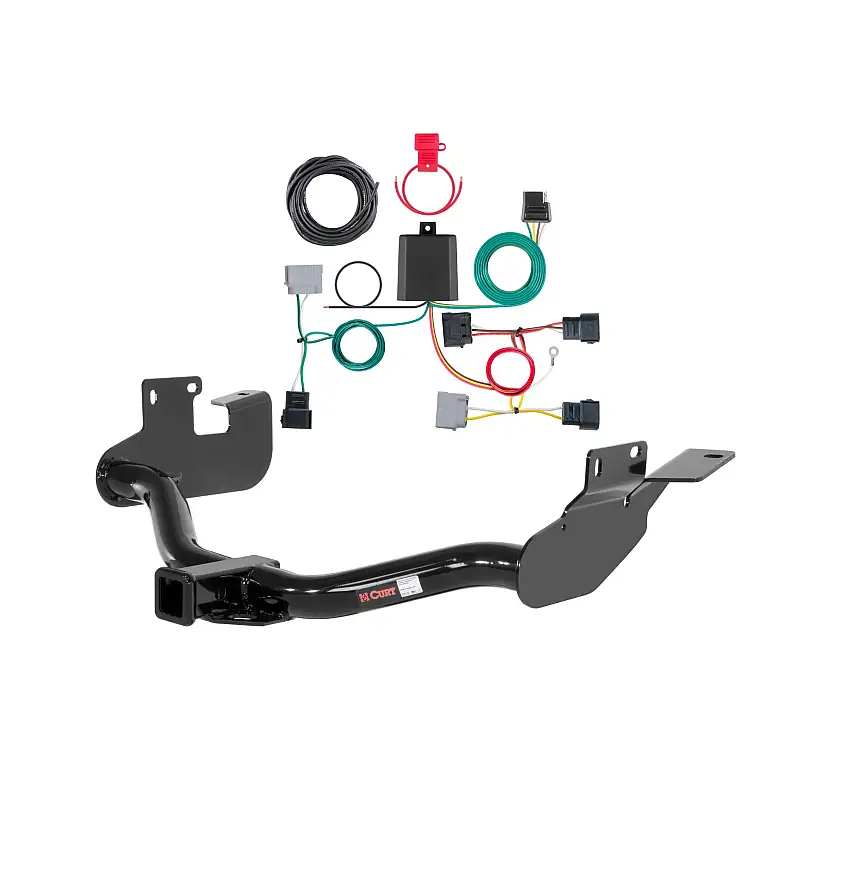 05 - 06 Mazda Tribute With factory 1-1/4" receiver hitch Curt 2", Class 3 Trailer Tow Hitch + 4-flat Wiring Kit 13651