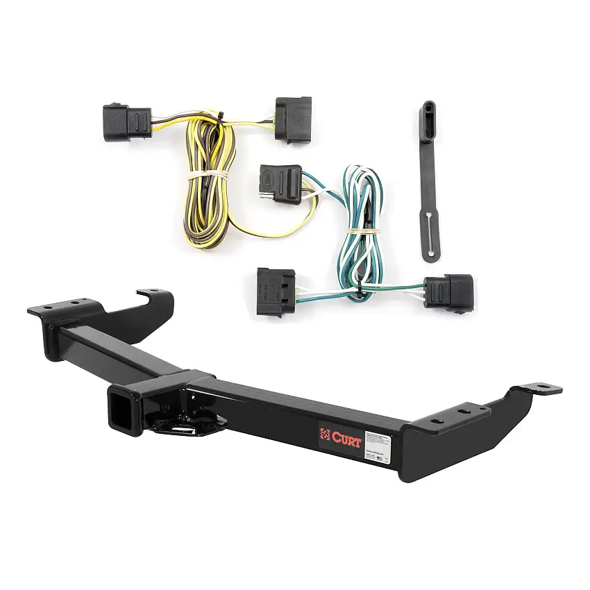 00 - 14 Ford E-150 Curt 2", Class 4 Trailer Tow Hitch + 4-flat Wiring Kit 14055