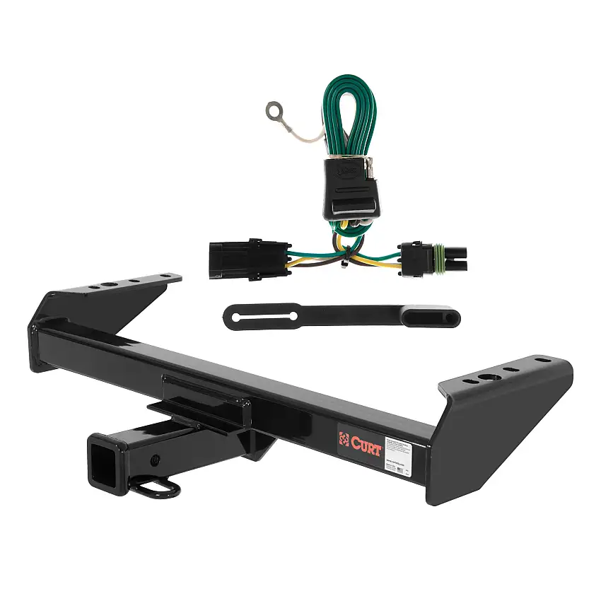 85 - 86 Chevrolet C20 Cab & chassis Curt 2", Class 4 Trailer Tow Hitch + 4-flat Wiring Kit 14082