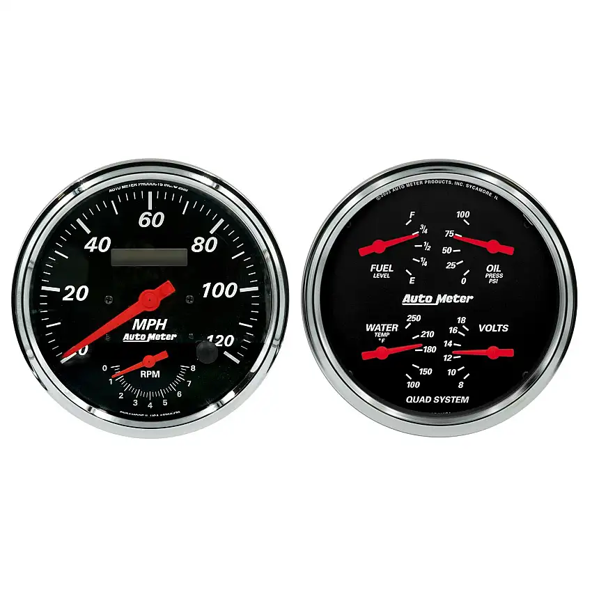 AutoMeter Products 1452 GAUGE KIT; 2 PC.; QUAD/TACH/SPEEDO; 5in.; DESIGNER BLACK