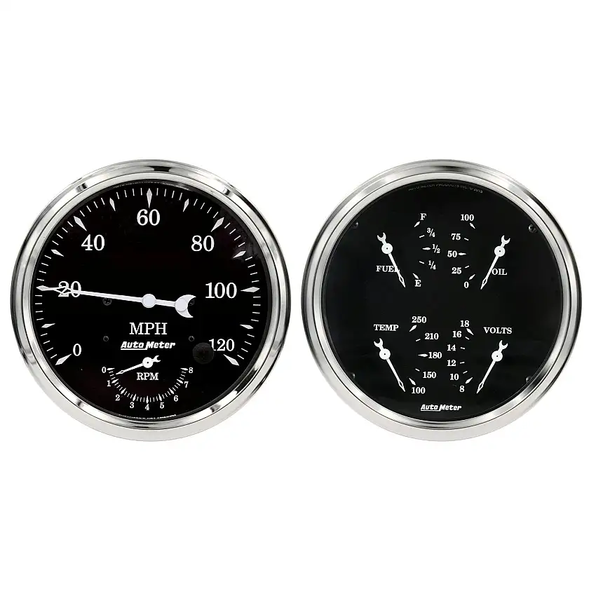 AutoMeter Products 1752 GAUGE KIT; 2 PC.; QUAD/TACH/SPEEDO; 5in.; OLD TYME BLACK