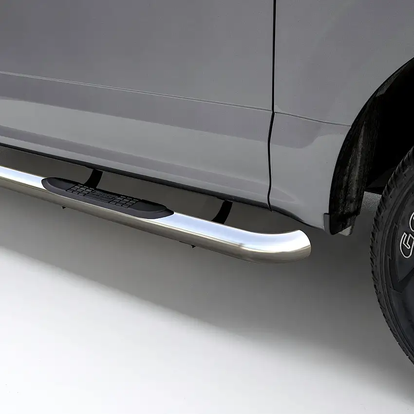 Aries Automotive 3" Round Polished Stainless Side Bars for Toyota Tundra 202012-2