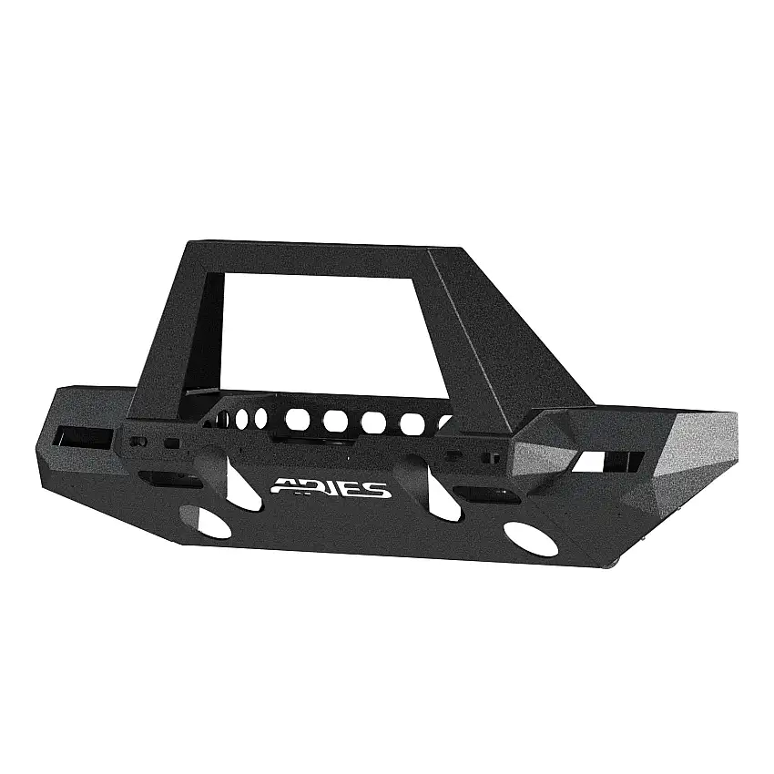 ARIES 2082089 TrailChaser Black Steel Front Bumper with Brush Guard and Winch Mount, Select Jeep Wrangler JL