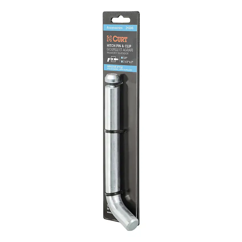 CURT Heavy-Duty 5/8" Hitch Pin with Groove (2-1/2" or 3" Receiver, Zinc, Packaged) Hitch Pin Clip