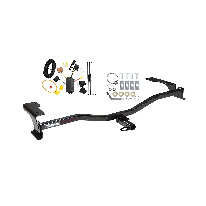 2010-2012 Ford Fusion Draw-tite Class 1 Trailer Hitch, 1-1/4 Inch Square Receiver Bundle w/ Plug-n-Play T-One Wiring Harness
