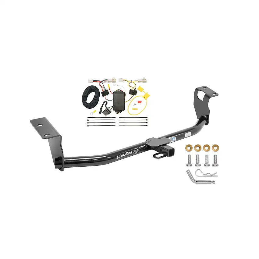 2009-2013 Toyota Corolla Draw-tite Class 1 Trailer Hitch, 1-1/4 Inch Square Receiver Bundle w/ Plug-n-Play T-One Wiring Harness